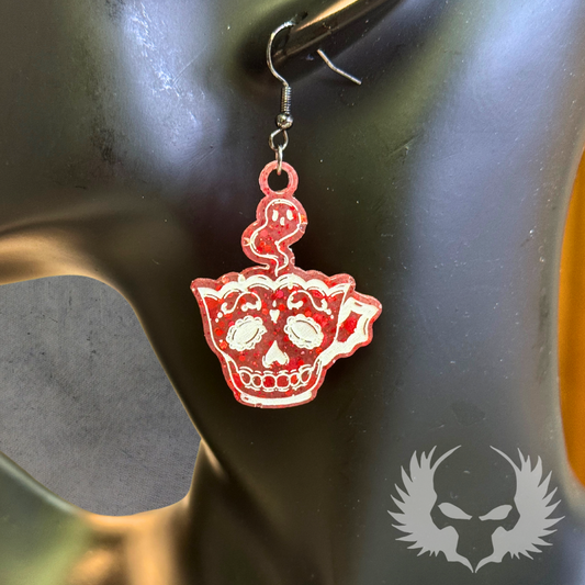 Skull Teacup Earrings