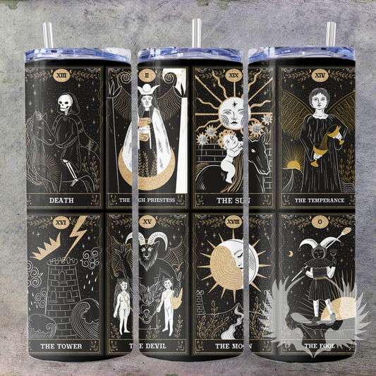 Black and Gold Tarot Tumbler